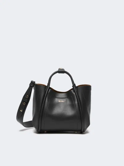 Max Mara Extra-small Leather Marine Bag In Black