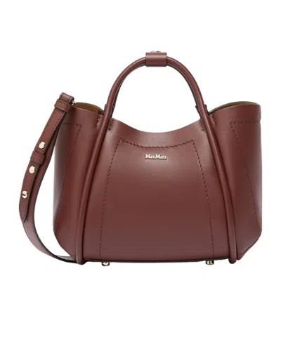 Max Mara Extra-small Leather Marine Bag In Red