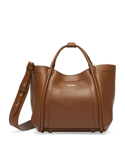 Max Mara Extra-small Leather Marine Top-handle Bag In Brown