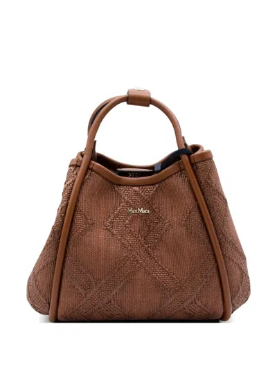 Max Mara Extra Small Marine Mat Bag In Brown