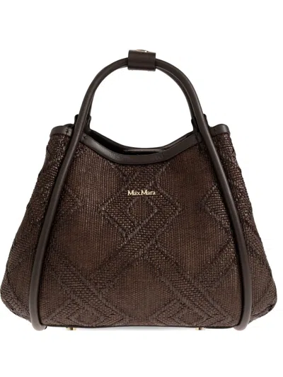 Max Mara Extra Small Marine Mat Bag In Brown