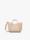 Max Mara Extra-small Ostrich-print Leather Marine Bag In Beige