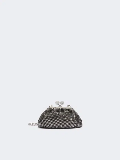 Max Mara Extra Small Pasticcino Bag With Rhinestones In Black