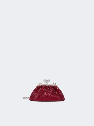 Max Mara Extra Small Pasticcino Bag With Rhinestones In Red