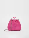 Max Mara Extra Small Raffia-look Pasticcino Bag In Fuchsia