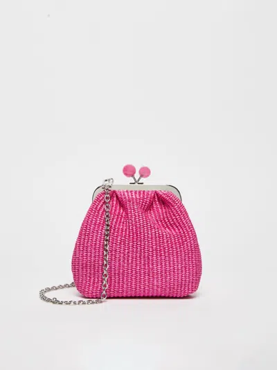 Max Mara Extra Small Raffia-look Pasticcino Bag In Pink