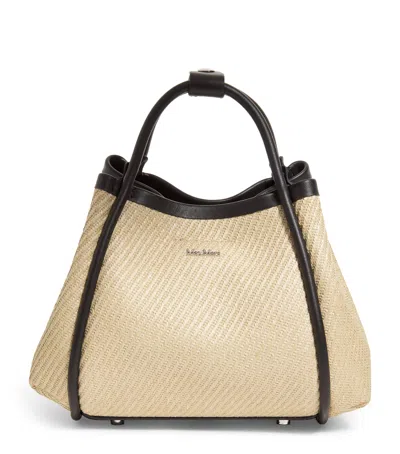 Max Mara Extra Small Raffia Marine Top-handle Bag In White