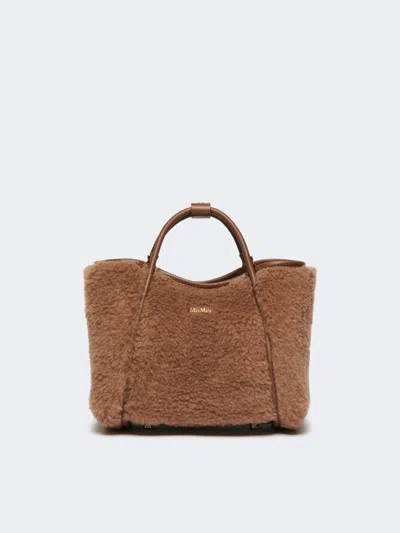 Max Mara Extra-small Teddy-fabric Marine Bag In Brown