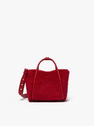 Max Mara Extra-small Teddy Fabric Marine Bag In Red