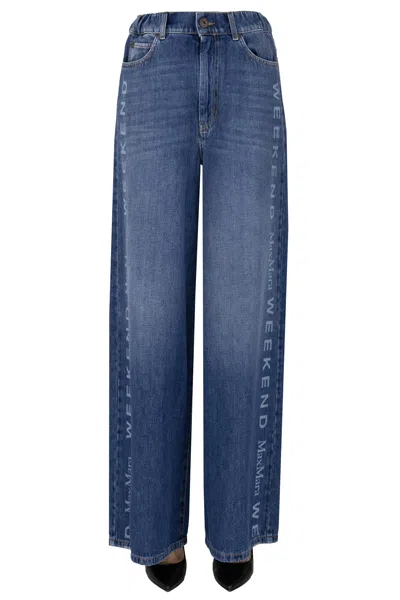 Max Mara Extra Wide Leg Jeans In Denim