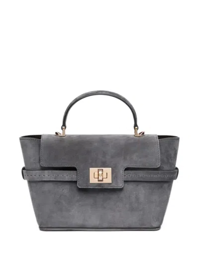 Max Mara Extra-small Margaux Suede Tote Bag In Gray