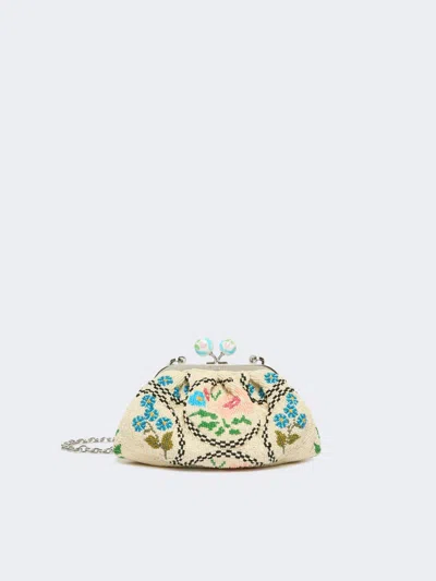 Max Mara Extra-small Pasticcino Bag Embroidered With Beads In Neutral