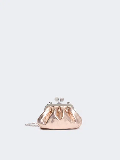 Max Mara Extra-small Pasticcino Bag In Metallic Leather In Brown