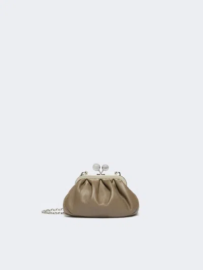 Max Mara Extra-small Pasticcino Bag In Shiny Sheepskin In Mud