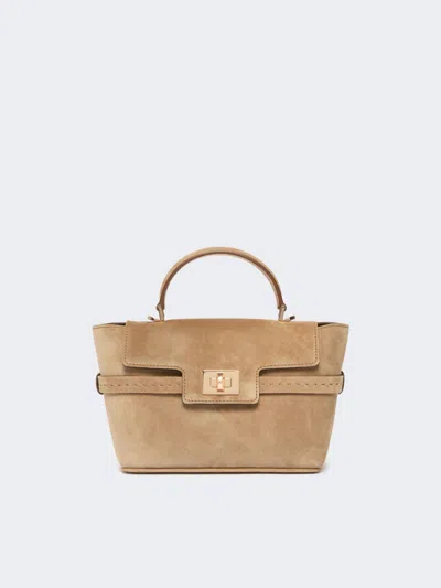 Max Mara Extra-small Suede Handbag In Beige