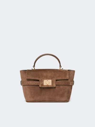 Max Mara Extra-small Suede Handbag In Brown