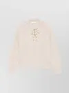 Max Mara Eyelet Detail Knitwear With Lace-up Sleeves In White