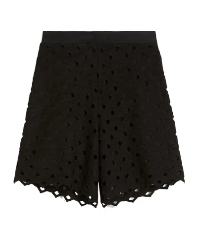 Max Mara Eyelet Shorts In Black