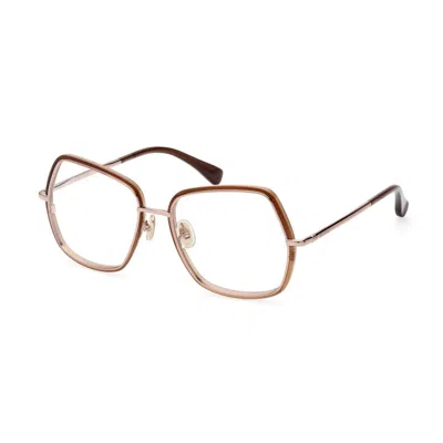Max Mara Mm5076 Glasses In 038 Gold/brown
