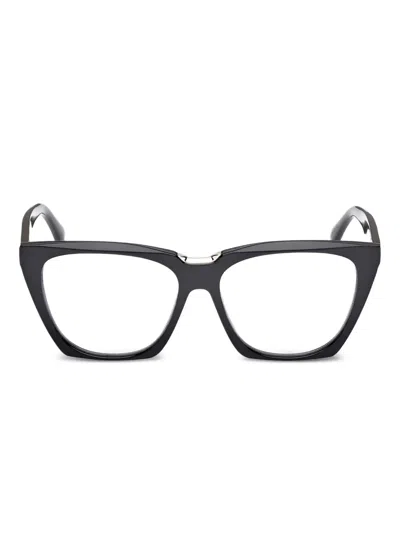 Max Mara Eyewear Acetate Geometric Frames In Black