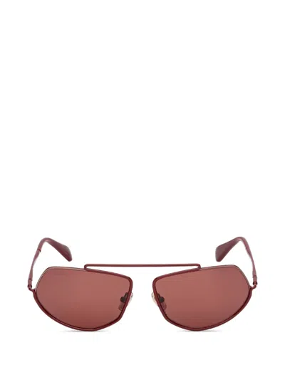 Max Mara Eyewear Brow-bar Geometric-shape Sunglasses In Red