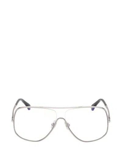 Max Mara Eyewear Browline Glasses In Metallic