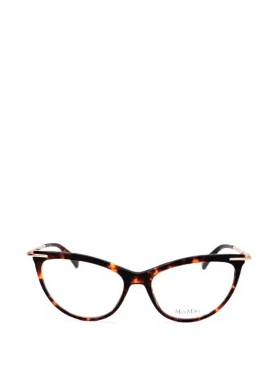 Max Mara Eyewear Cat-eye Tortoiseshell-effect Glasses In Brown