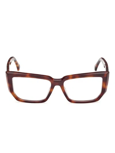 Max Mara Eyewear Geometric-frame Glasses In Brown