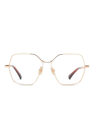 Max Mara Eyewear Geometric-frame Glasses In Gold
