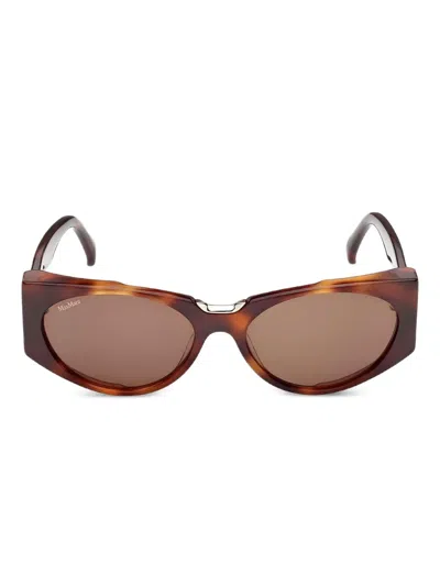 Max Mara Eyewear Geometric-frame Sunglasses In Brown