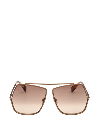 Max Mara Eyewear Geometric-frame Sunglasses In Brown