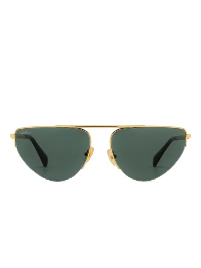 Max Mara Eyewear Geometric-frame Sunglasses In Gold