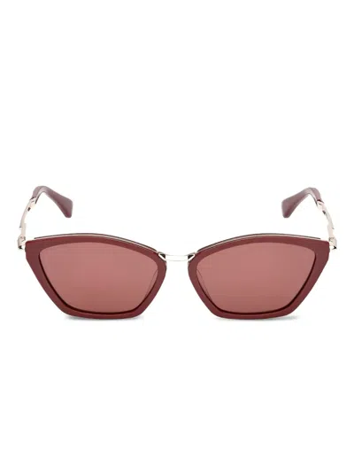 Max Mara Eyewear Geometric-framed Sunglasses In Red