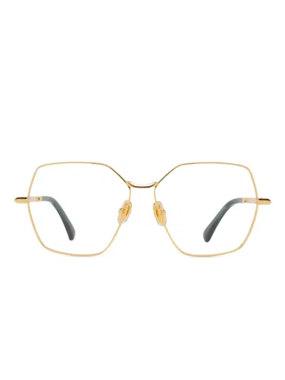Max Mara Eyewear Geometric Glasses In Gold