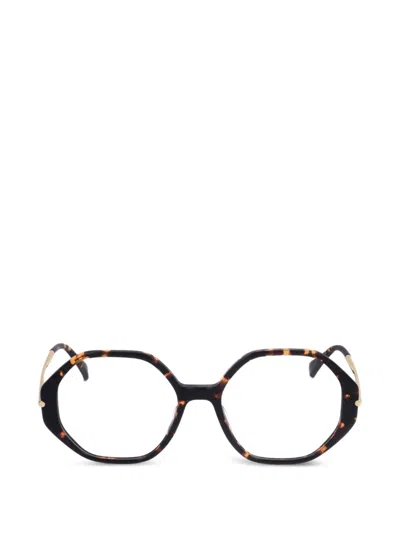 Max Mara Eyewear Geometric-frame Glasses In Brown