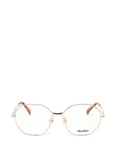 Max Mara Eyewear Geometric-frame Glasses In Gold