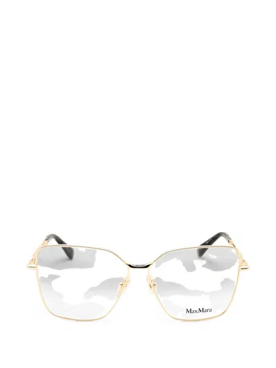 Max Mara Eyewear Geometric-frame Glasses In Gold