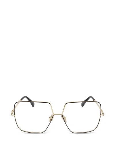 Max Mara Eyewear Geometric-frame Glasses In Gold