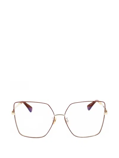 Max Mara Eyewear Geometric-frame Glasses In Gold