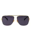 Max Mara Gold Blue Metal Sunglasses In Gold Blue