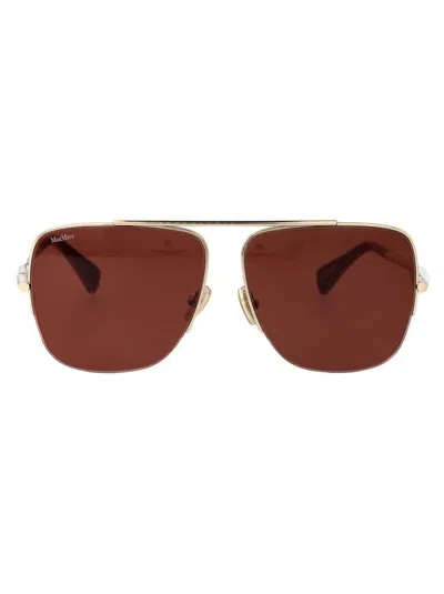 Max Mara Mm0121/s Sunglasses In Gold Red