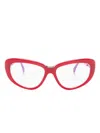Max Mara Eyewear Logo-engraved Cat-eye Frame Glasses In Red