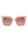 Max Mara Eyewear Logo-engraved Cat-eye Sunglasses In Green