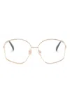 Max Mara Eyewear Logo-engraved Geometric-frame Glasses In Black
