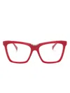 Max Mara Eyewear Logo-print Cat-eye Frame Glasses In Red