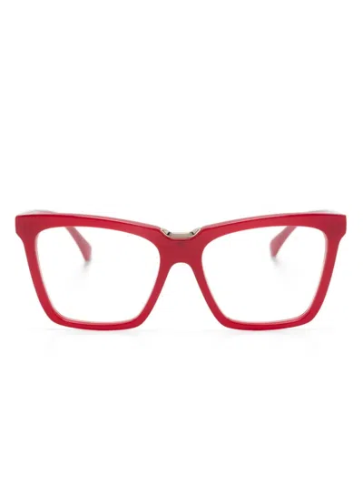 Max Mara Eyewear Logo-print Cat-eye Frame Glasses In Red