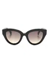 Max Mara Eyewear Logo-print Cat-eye Frame Sunglasses In Black