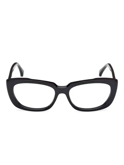 Max Mara Eyewear Logo印花眼镜 In Black