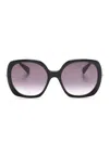 Max Mara Eyewear Logo-print Oversize-frame Sunglasses In Black
