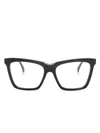 Max Mara Eyewear Logo-print Rectangle-frame Glasses In Black